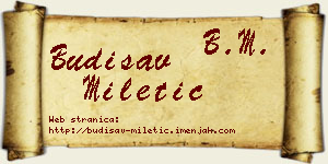 Budisav Miletić vizit kartica